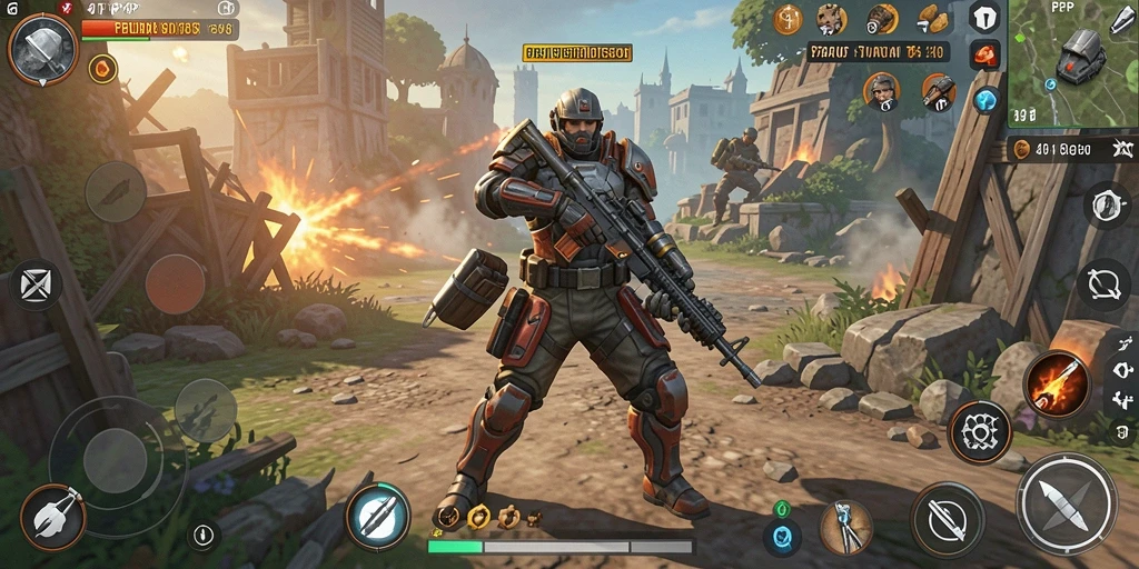 Tampilan gameplay 4P4P yang menonjolkan strategi dan taktik pertempuran.