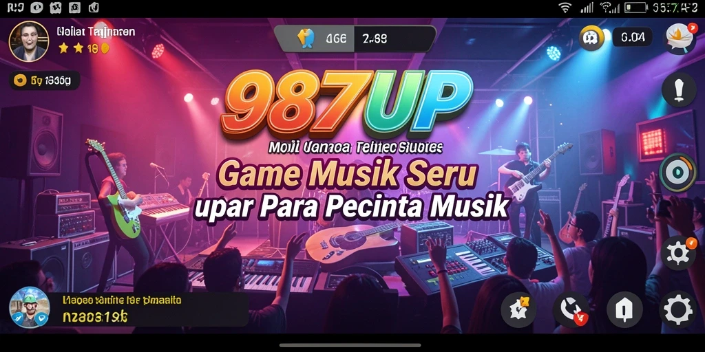 Screenshot gameplay 987UP dengan berbagai tantangan musik yang seru.