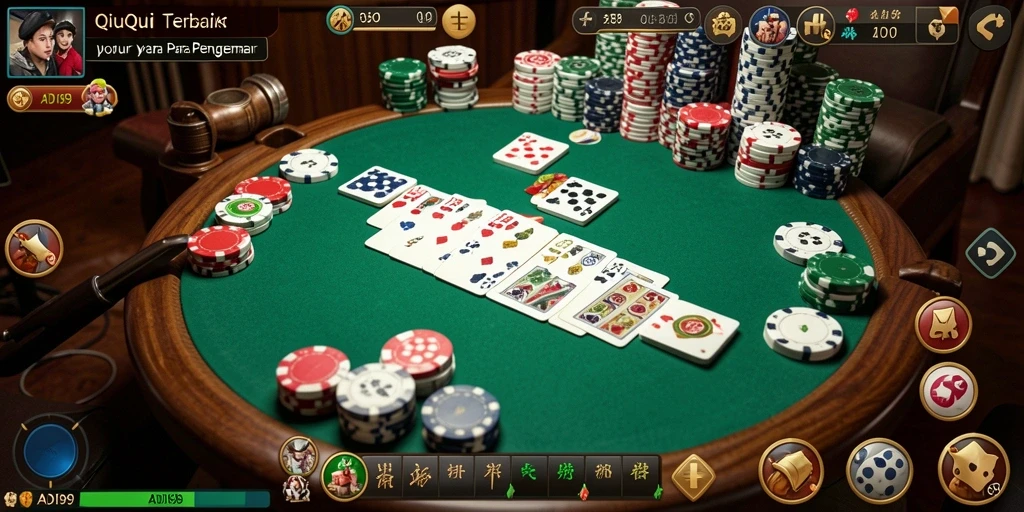 Tampilan seru dari gameplay QiuQiu di ADI99.