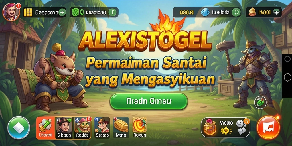 Tampilan gameplay ALEXISTOGEL yang penuh warna dan menyenangkan.