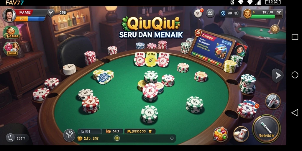 Tampilan gameplay seru dari permainan QiuQiu FAV77.