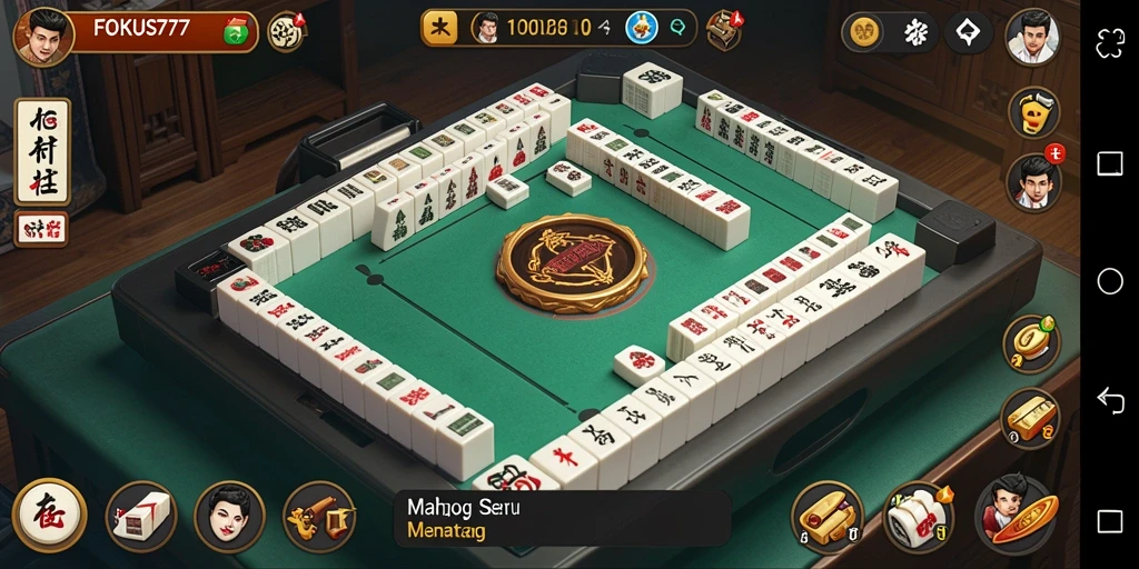 Tampilan menarik dari gameplay FOKUS777 Mahjong.