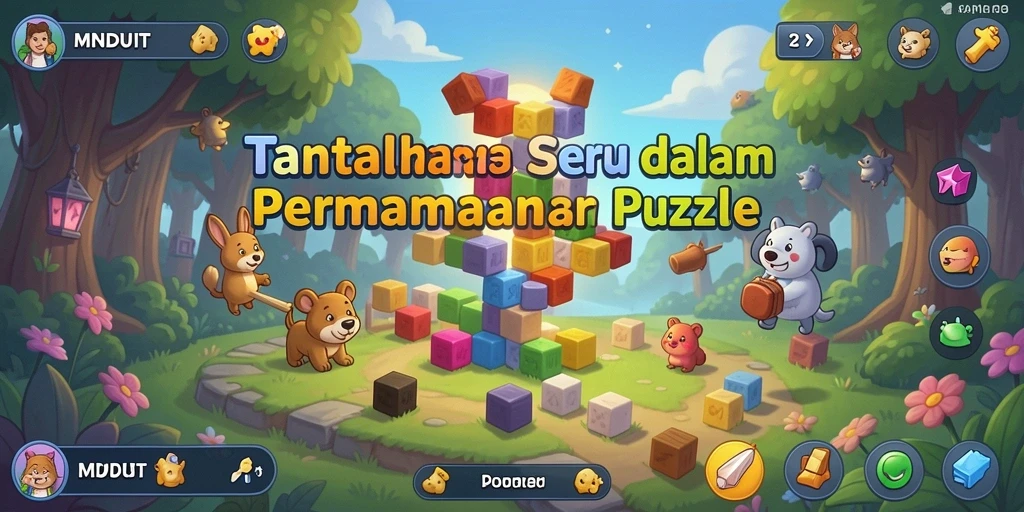 Tampilan gameplay seru dari MNDUIT yang penuh teka-teki.