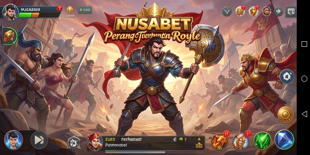 Screenshot gameplay NUSABET menampilkan aksi intens Battle Royale.