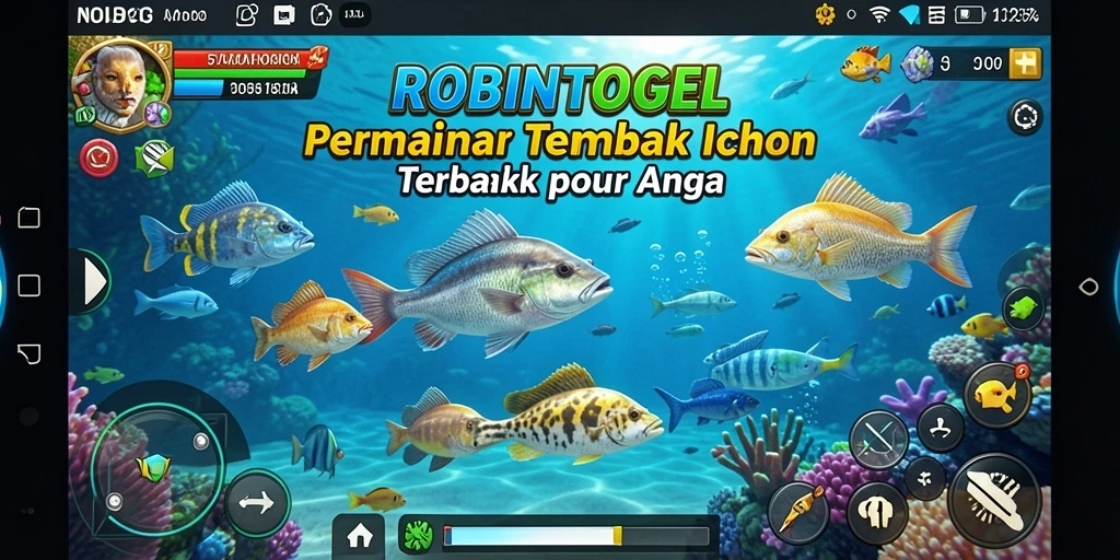 Tampilan gameplay seru di ROBINTOGEL saat menembak ikan.