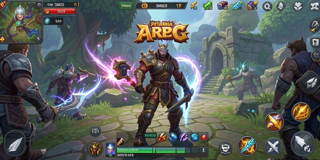 Tampilan gameplay menampilkan pertarungan dinamis dan karakter yang menarik.
