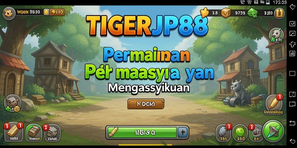 Screenshot utama TIGERJP88 menampilkan karakter beraksi dalam gameplay Idle.