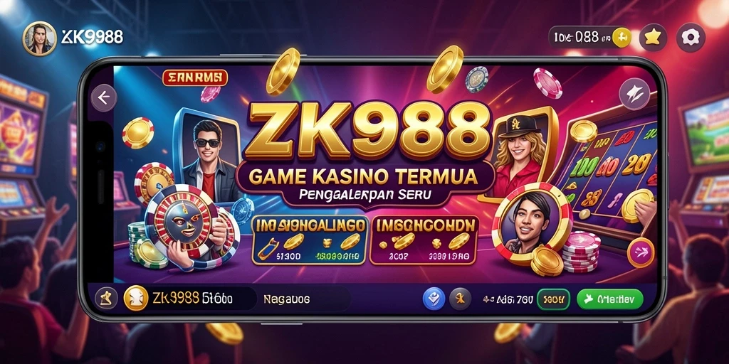 Tangkapan layar ZK988 menampilkan aktivitas seru di permainan Kasino.